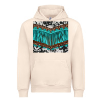 Sandshell western cowhide leopard turquoise fringed Urban Hoodie - BarkalooDesign