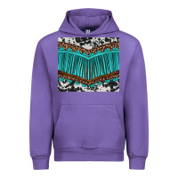 Tulip western cowhide leopard turquoise fringed Urban Hoodie - BarkalooDesign