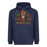 Navy dia de los muertos Heavyweight Hoodie - texasbilliewilder
