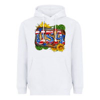 White usa Heavyweight Hoodie - Zillion Design Studio