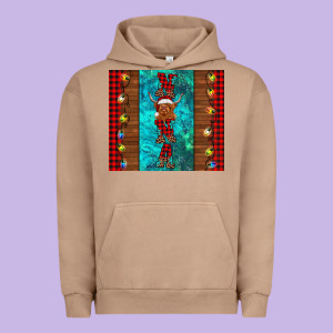Nana Highland Cow Christmas Urban Hoodie Designed By Barkaloodesign