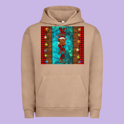 Nana Highland Cow Christmas Urban Hoodie Designed By Barkaloodesign