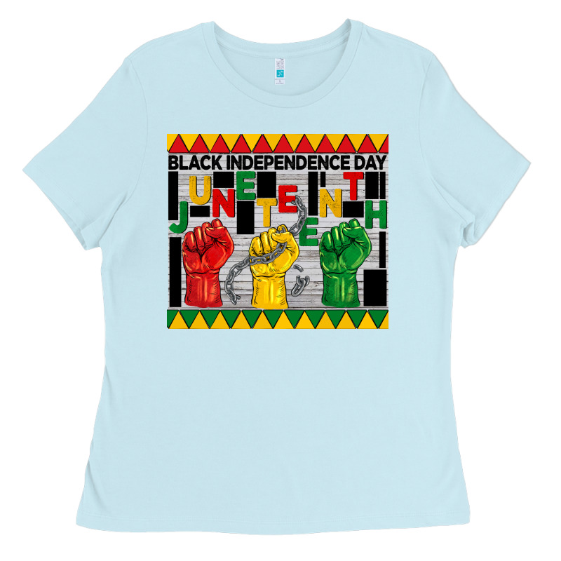 Black Independence Day Juneteenth Tumbler Ladies Tee by BarkalooDesign | Teevron
