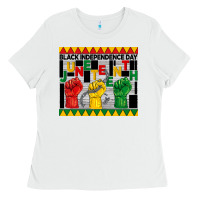 White black independence day juneteenth tumbler Ladies Tee - BarkalooDesign