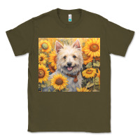 Army Green westie Classic Tee - Unal Design