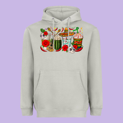 Hispanic Heritage Month Coffee Cups Heavyweight Hoodie Designed By Texasbilliewilder