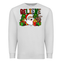 Dove Grey believe Premium Sweatshirt - CowhideDigitalArt