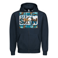 Navy let it snow Zipper Hoodie - RanaPortraitStore