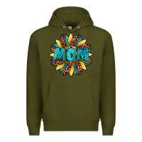 Army Green sunflower mom leopard Premium Hoodie - Artiststas