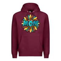 Burgundy sunflower mom leopard Premium Hoodie - Artiststas