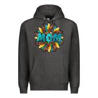 Charcoal Heather sunflower mom leopard Premium Hoodie - Artiststas