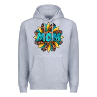 Heather Grey sunflower mom leopard Premium Hoodie - Artiststas
