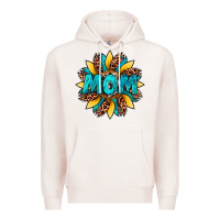 Pale Pink sunflower mom leopard Premium Hoodie - Artiststas