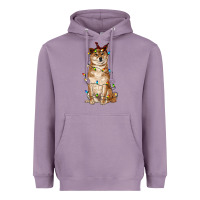 Lavender christmas lights shiba inu Heavyweight Hoodie - RanaPortraitStore