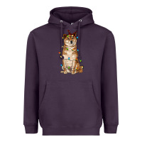 Plum christmas lights shiba inu Heavyweight Hoodie - RanaPortraitStore