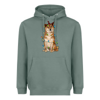 Sage christmas lights shiba inu Heavyweight Hoodie - RanaPortraitStore