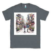 Charcoal Heather Japan Street Classic Tee - Unal Design