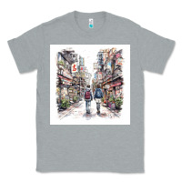 Heather Grey Japan Street Classic Tee - Unal Design