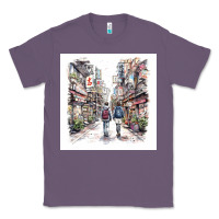 Lavender Japan Street Classic Tee - Unal Design