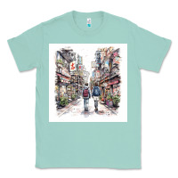 Seafoam Japan Street Classic Tee - Unal Design