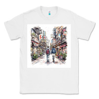 White Japan Street Classic Tee - Unal Design