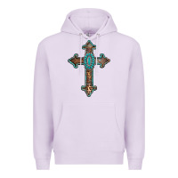 Lilac turquoise cross Premium Hoodie - AdoDesignShop