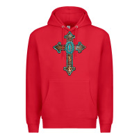 Red turquoise cross Premium Hoodie - AdoDesignShop