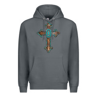 Rock turquoise cross Premium Hoodie - AdoDesignShop
