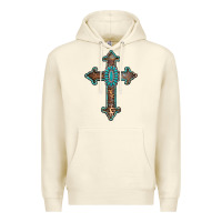Sandshell turquoise cross Premium Hoodie - AdoDesignShop