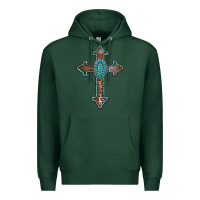 Sports Green turquoise cross Premium Hoodie - AdoDesignShop