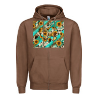 Chestnut leopard sunflower hearts Zipper Hoodie - RanaPortraitStore