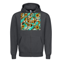 Smoke leopard sunflower hearts Zipper Hoodie - RanaPortraitStore