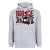 Heather Grey police mom Heavyweight Hoodie - Zillion Design Studio