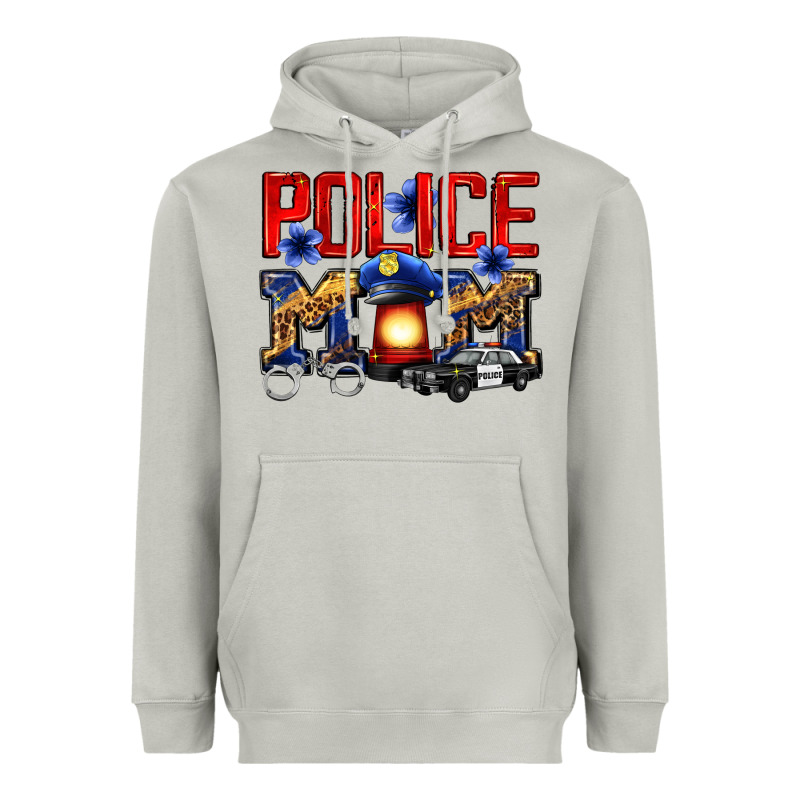 Police Mom Heavyweight Hoodie by Zillion Design Studio | Teevron