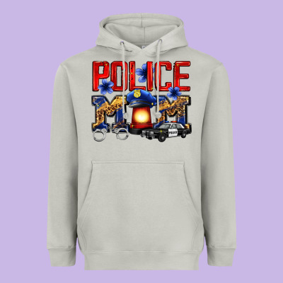 Police Mom Heavyweight Hoodie Designed By Zillion Design Studio
