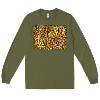 Army Green handdrawn leopard pattern yellow Long Sleeve Tee - BarkalooDesign