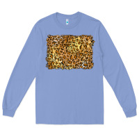 Colony Blue handdrawn leopard pattern yellow Long Sleeve Tee - BarkalooDesign