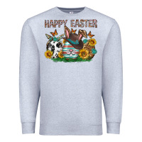 Heather Grey Western Happy Easter Premium Sweatshirt - Neo Western