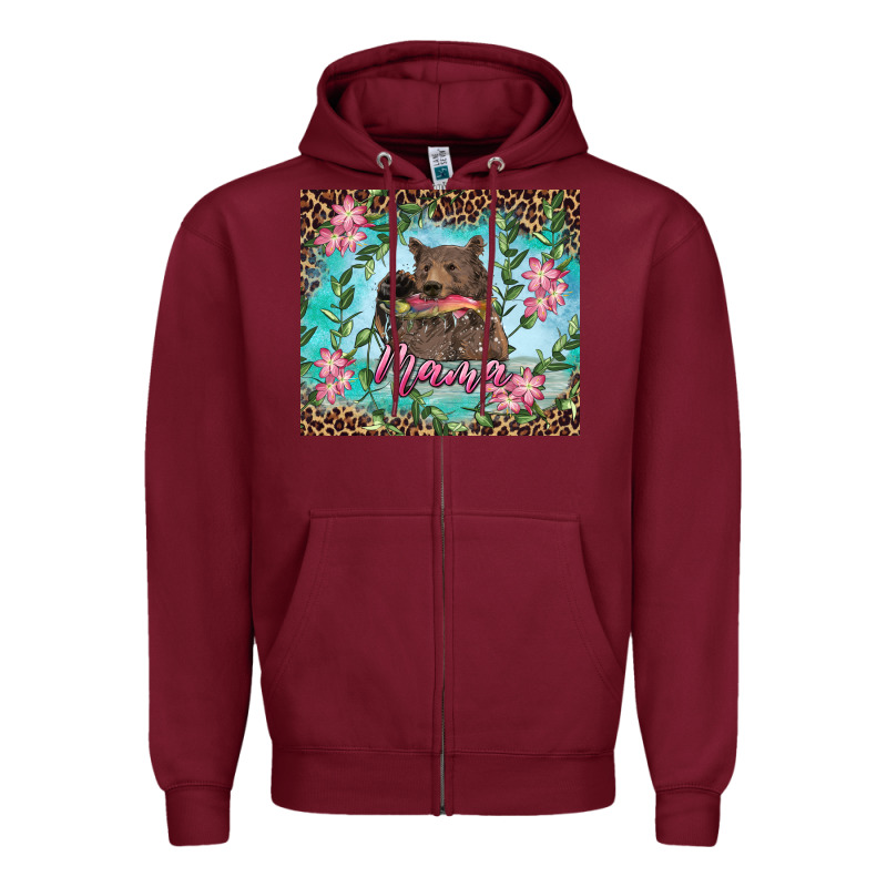 Mama Bear Haunting Fish Floral Zipper Hoodie by RanaPortraitStore | Teevron