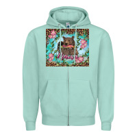 Seafoam mama bear haunting fish floral Zipper Hoodie - RanaPortraitStore
