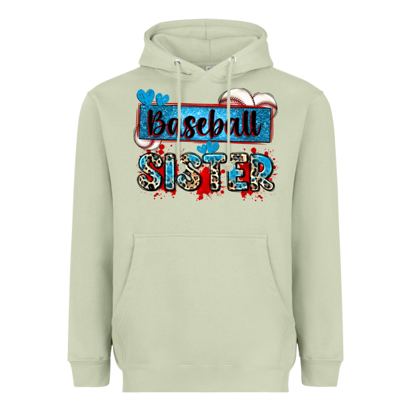 Baseball Sister With Leopard Heavyweight Hoodie by Zillion Design Studio | Teevron