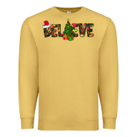 Antique Gold believe christmas Premium Sweatshirt - CowhideDigitalArt
