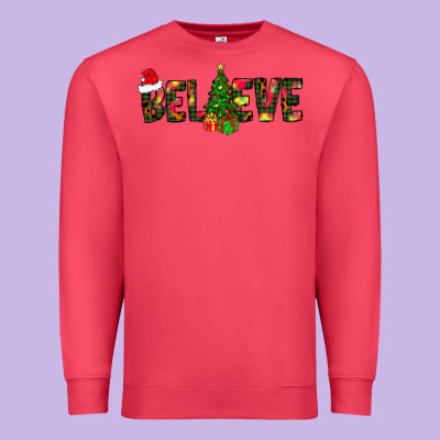 Believe Christmas Premium Sweatshirt Designed By Cowhidedigitalart