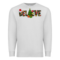 Dove Grey believe christmas Premium Sweatshirt - CowhideDigitalArt
