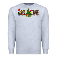 Heather Grey believe christmas Premium Sweatshirt - CowhideDigitalArt