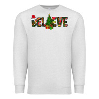 Oatmeal Heather believe christmas Premium Sweatshirt - CowhideDigitalArt