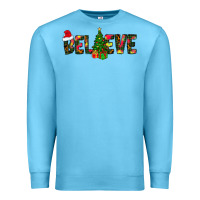 Ocean Blue believe christmas Premium Sweatshirt - CowhideDigitalArt