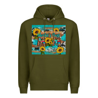 Army Green world's best mom sunflower leopard cowhide Premium Hoodie - Artiststas