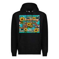 Black world's best mom sunflower leopard cowhide Premium Hoodie - Artiststas
