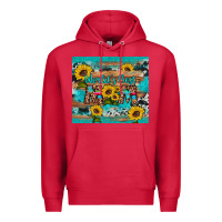 Cardinal world's best mom sunflower leopard cowhide Premium Hoodie - Artiststas
